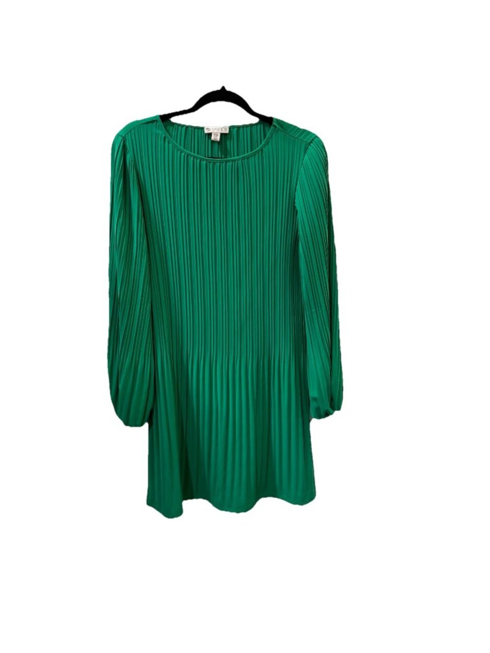 Eliane Rose Green Pleated Long Sleeve Short Dress Size Medium